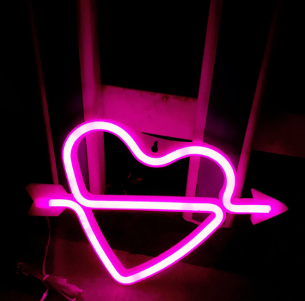 neon heart-shape sign 