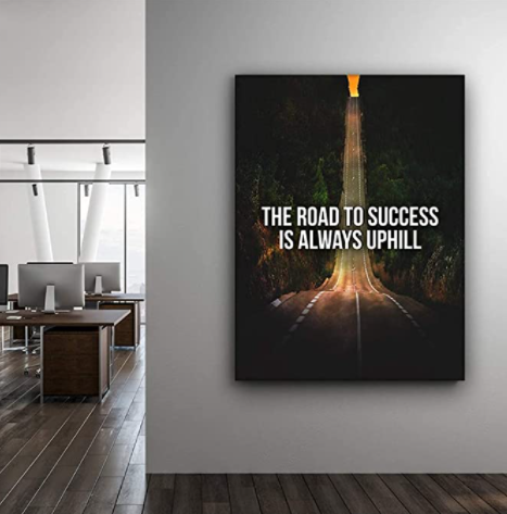 motivational canvas artwork the road to success is always uphill