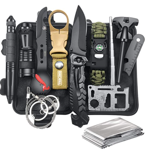 good presents for father survival gear kit 12 in 1